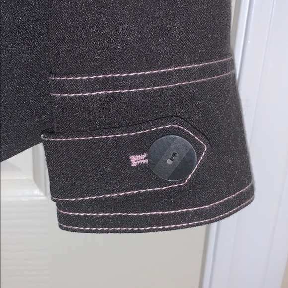 Jendo women’s blazer - charcoal grey / pink - Picture 2 of 9